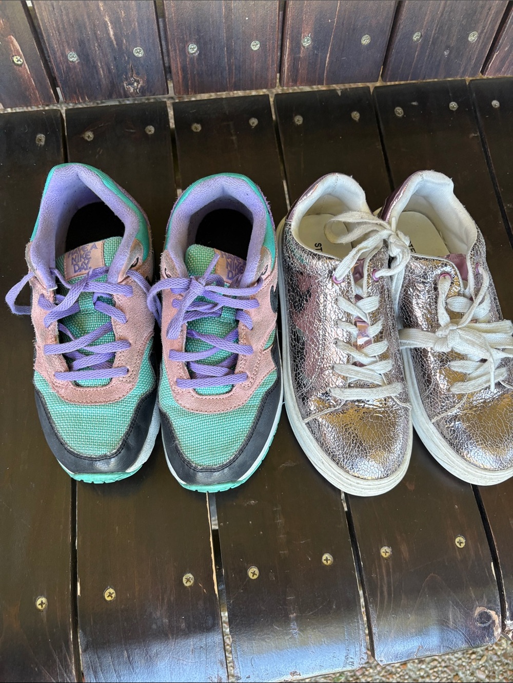 Kids Multi-Color Athletic Sneakers and Metallic Casual Shoes Bundle